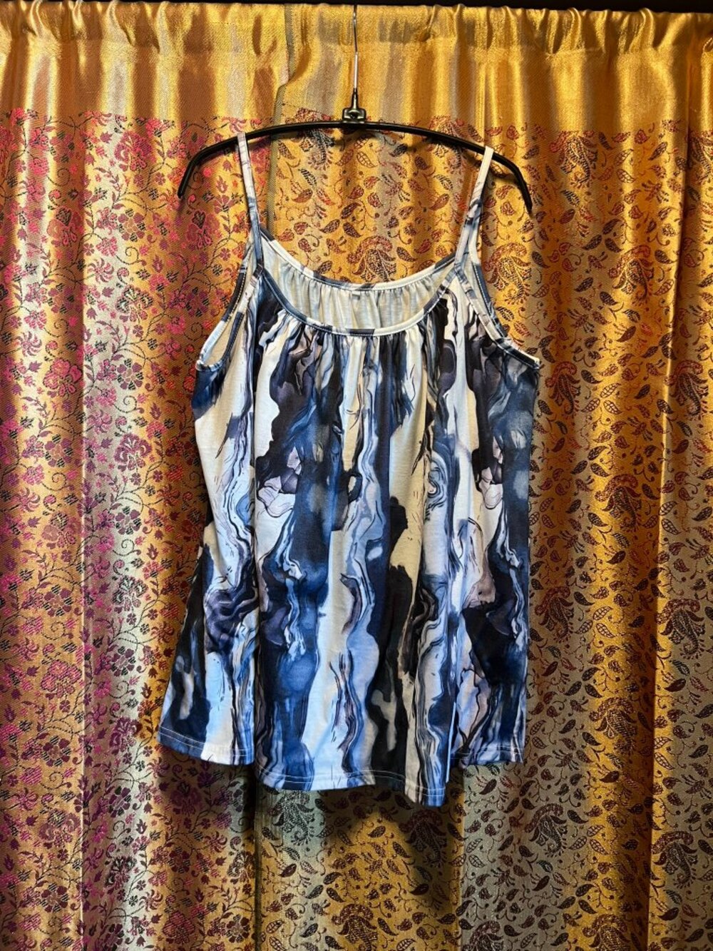 Plus Size Tank Top blue and white